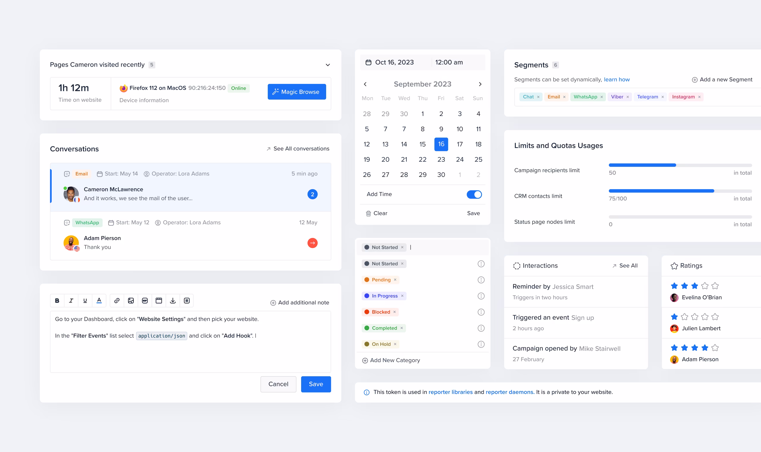 Crisp mobile app UI cards