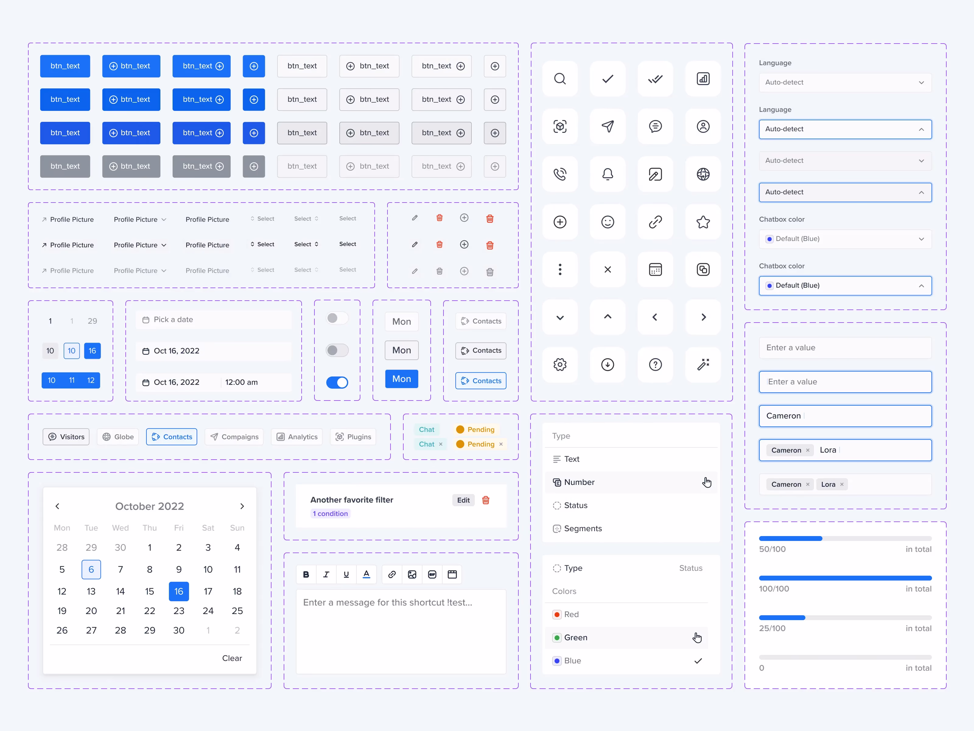 Crisp design system component showcase
