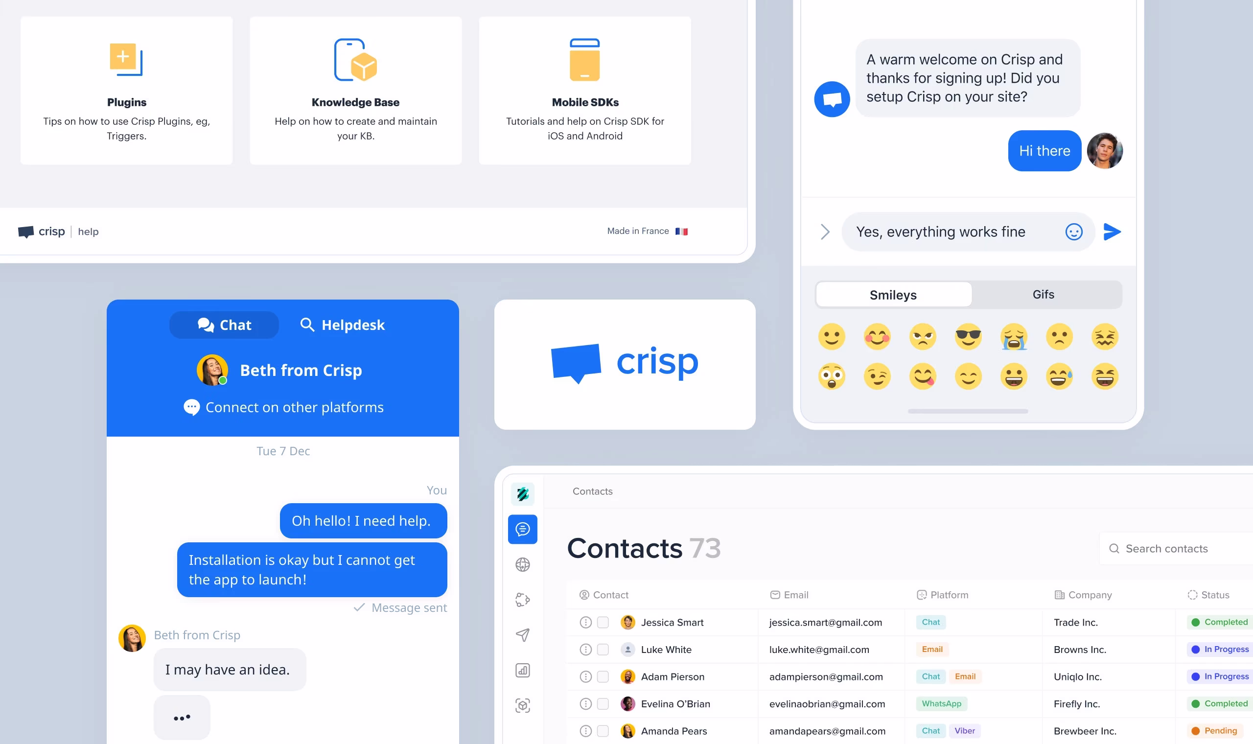 Diagram of the Crisp product ecosystem