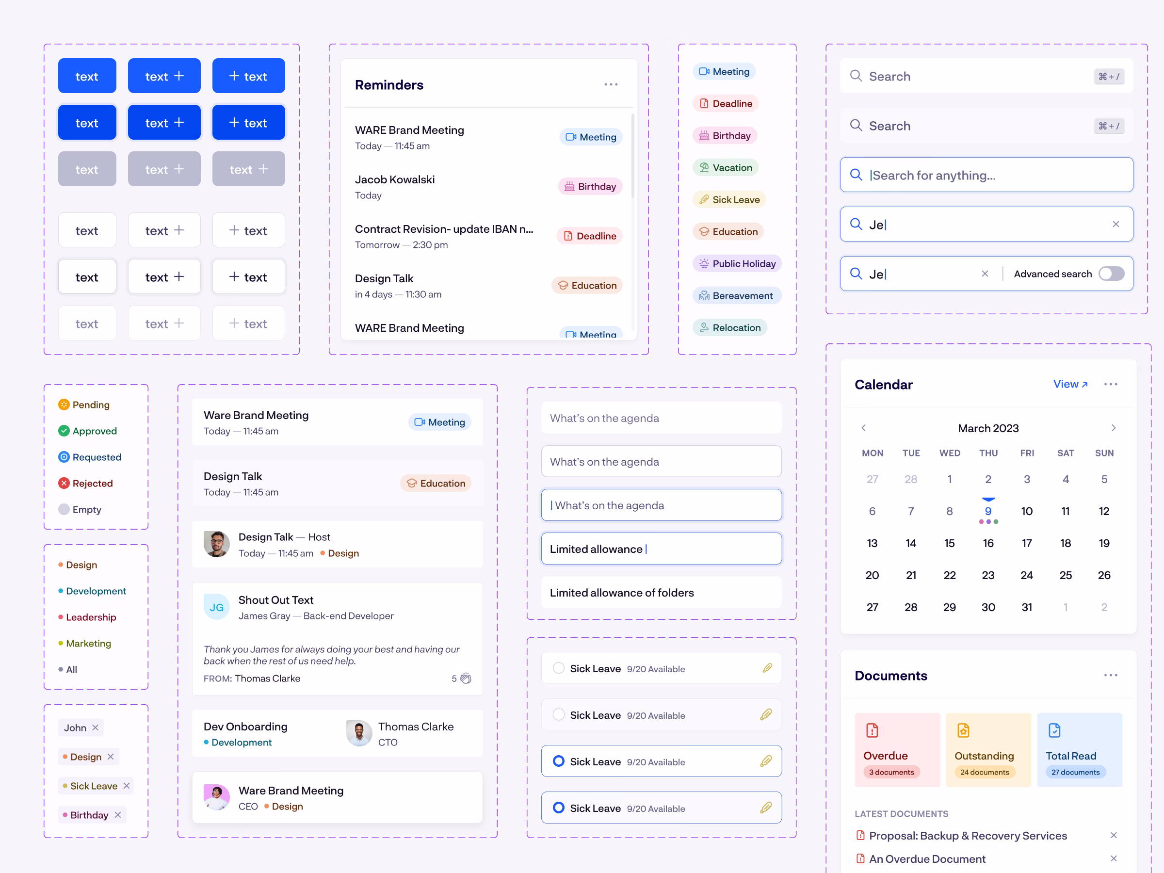 Rock HR platform interface