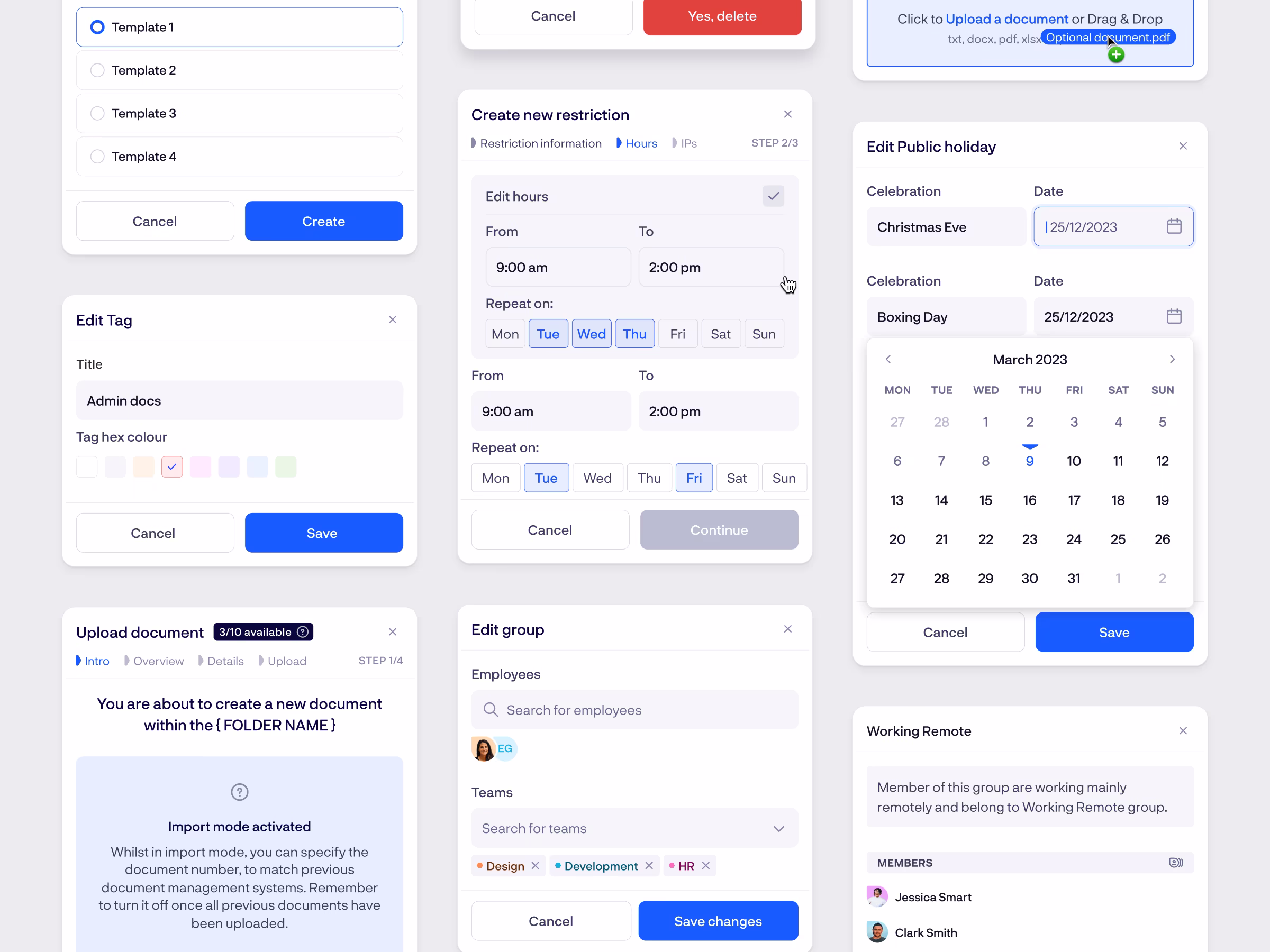 Rock HR platform interface