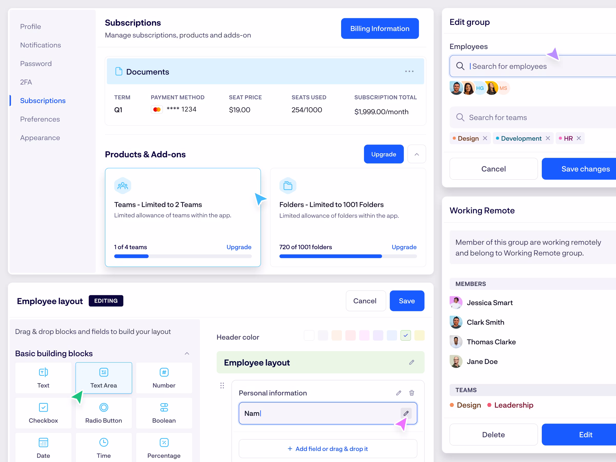 Rock HR platform interface