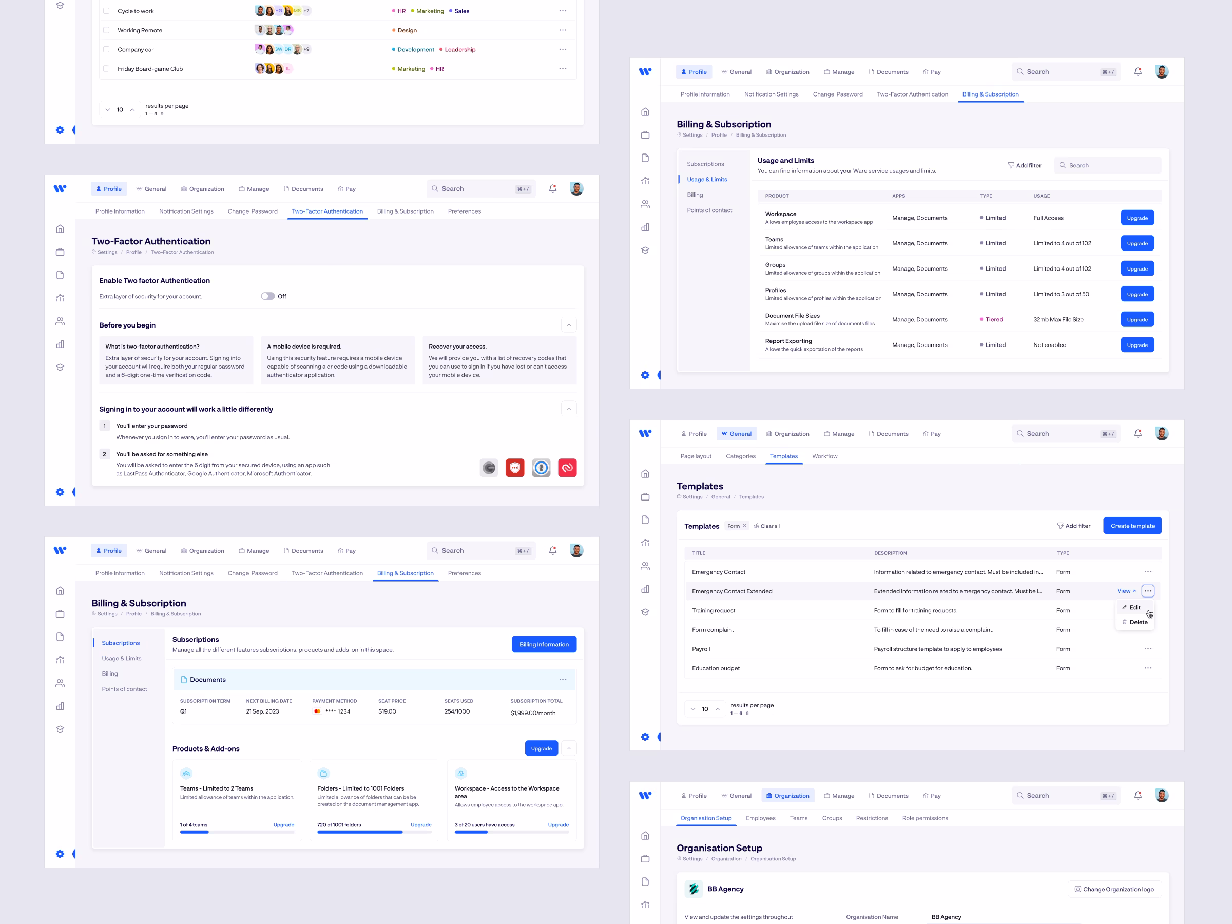 Rock HR platform interface